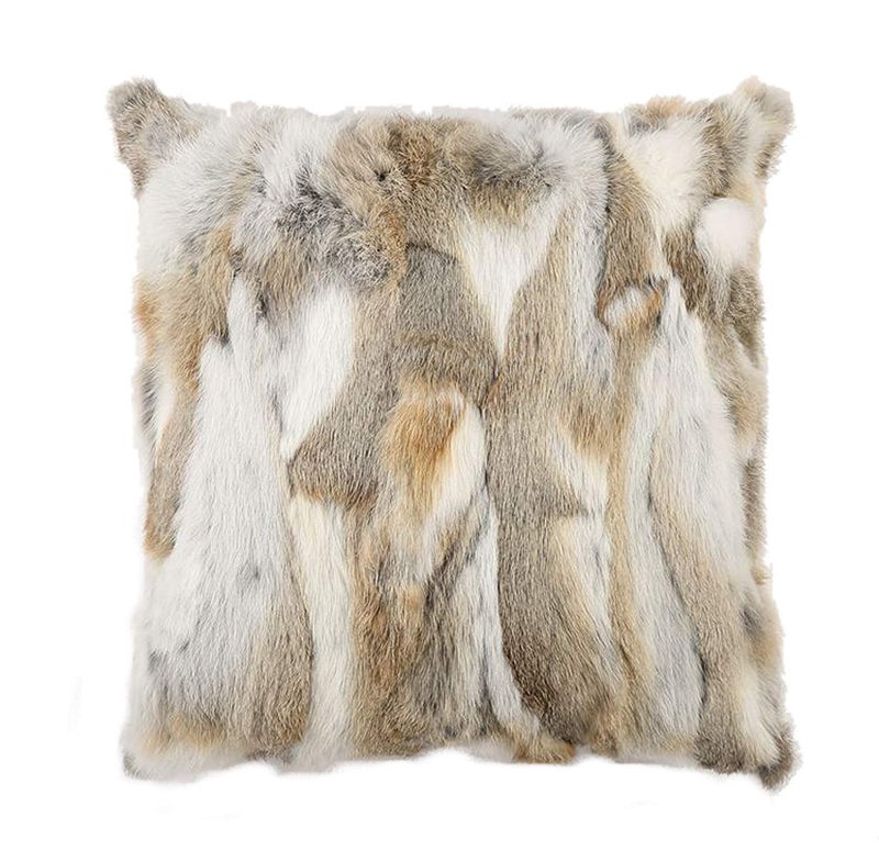 yingda1992 Rabbit Hide Skin Fur Pillowcase Throw Decorative for Living Room,Beds Cushion Cover Fur Pillow Case Cushion Cover (Yellow 50Ã—50cmï¼ˆ20inÃ—20inï¼‰ - Image 1